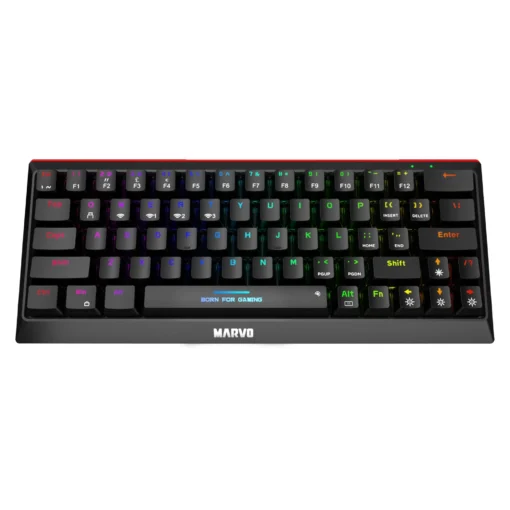 Marvo безжична механична геймърска клавиатура Wireless Gaming Mechanical keyboard Hecate 61WR Black - KG962W-R - Bluetooth 5.0, 63 keys - Image 4