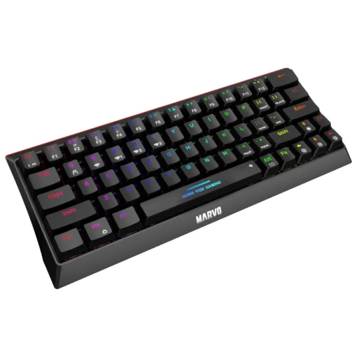 Marvo безжична механична геймърска клавиатура Wireless Gaming Mechanical keyboard Hecate 61WR Black - KG962W-R - Bluetooth 5.0, 63 keys - Image 6