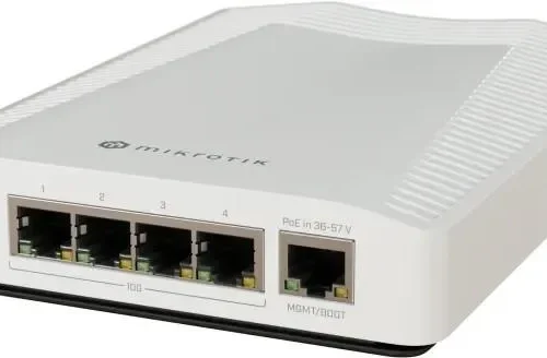 Суич MikroTik -CRS304-4XG-IN 1 x Gigabit Ethernet ports 4 x 10G PoE in:802.3af/at