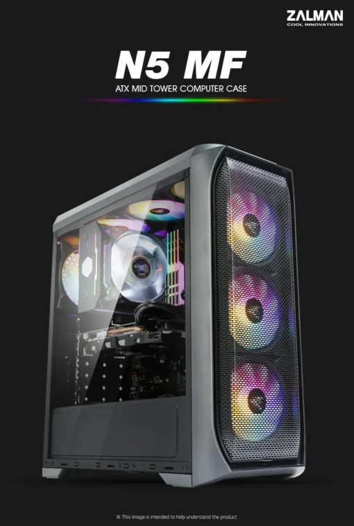 Zalman кутия за компютър Case ATX - N5 MF - 4 x 120mm Fixed RGB - Image 3