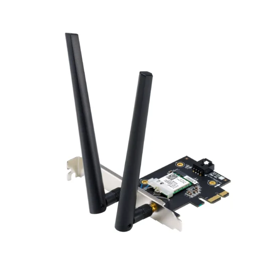 Безжичен адаптер ASUS PCE-BE6500 WiFi 7 PCI-e две външни антени и Bluetooth