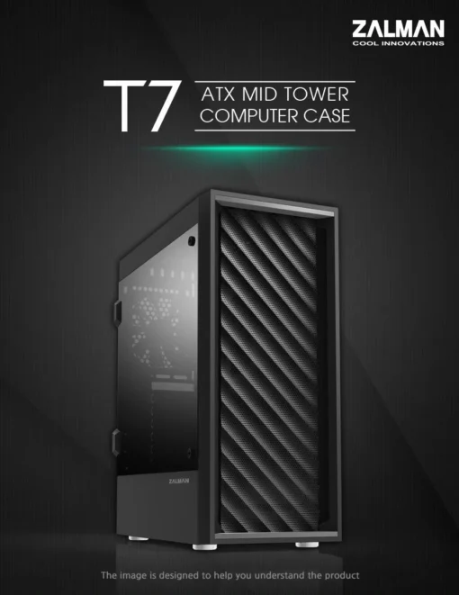 Zalman кутия за компютър Case ATX - T7 - Black - Image 4