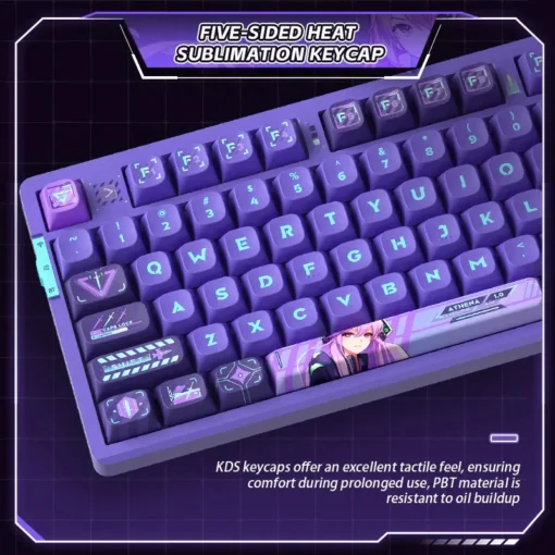 VGN професионална безжична геймърска механична клавиатура Wireless Professional Gaming Mechanical Keyboard - V87 PRO Athena - Aniya Switches, BT5.0, 2.4G - Image 4