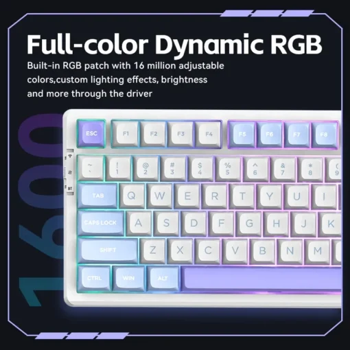 VGN безжична геймърска механична клавиатура Wireless Gaming Mechanical Keyboard - V98 PRO V2 Black Currant - Kailh Vaporwave Switches, RGB - Image 4