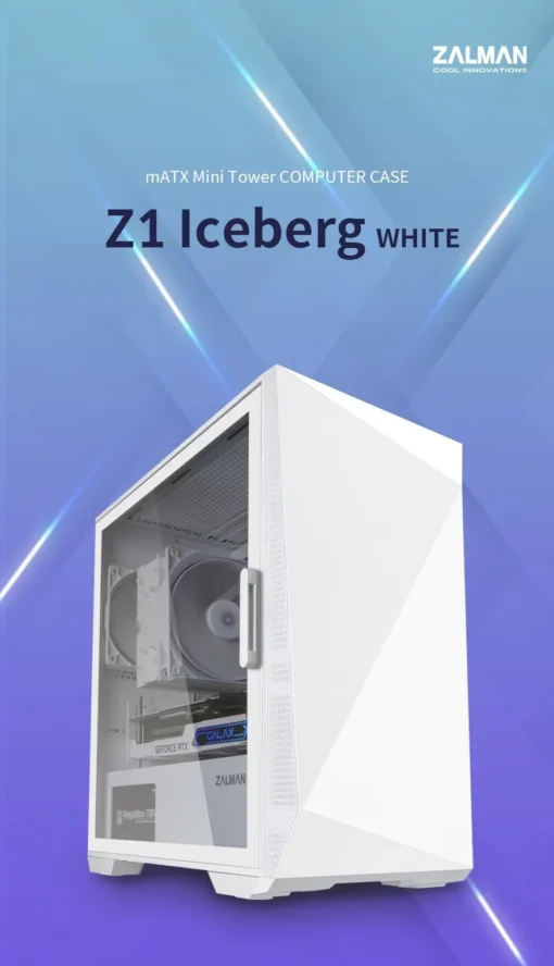 Zalman компютърна кутия Gaming Case mATX - Z1 Iceberg White - Image 2