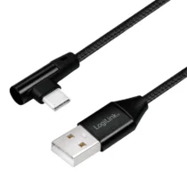 LogiLink USB2.0 кабел USB-A male to USB-C 90 angled male