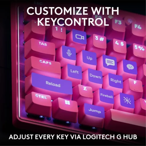 Геймърска механична клавиатура Logitech G Pro X RAPID TKL Magenta - Tactile Switch - Image 5