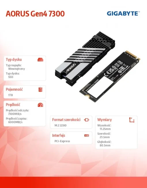 Gigabyte SSD AORUS NVMe Gen4 1TB M.2 2280 9JS18N100-00-G10 - Image 6