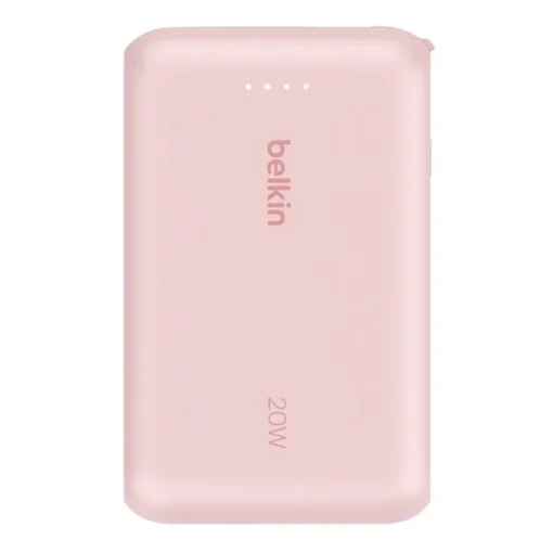 Belkin външна батерия BoostCharge 10k mAh 20w integrated кабел-C, port-C, pink