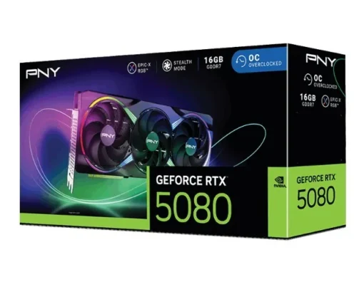 PNY видео карта GeForce RTX 5080 OC ARGB 3F 16GB 256-bit 960GB/s - Image 2