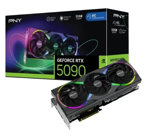 PNY видео карта GeForce RTX5090 OC ARGB 3F 32GB 512-bit 1792GB/s