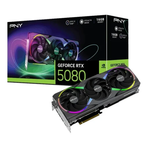 PNY видео карта GeForce RTX 5080 3F ARGB 16GB VCG508016TFXXPB1