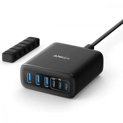 Anker зарядно GaN 112W 3xUSB-A 3xUSB-C black