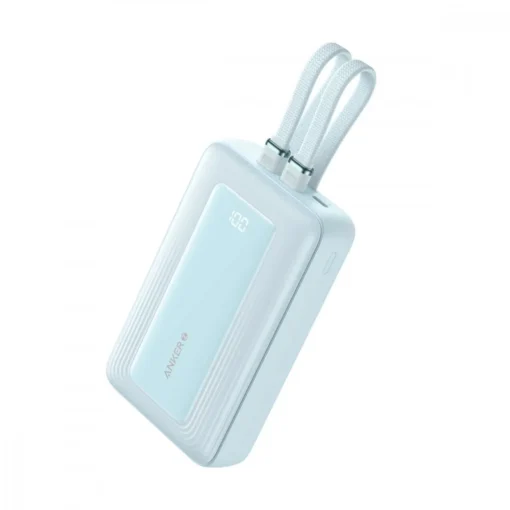 Anker външна батерия ZOLO 20000mAh 30W built-in USB-C and USB-Lightning кабел, blue