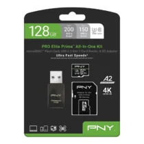 PNY памет card microSDXC Elite Prime 128GB + adapter SD + USB-A card reader