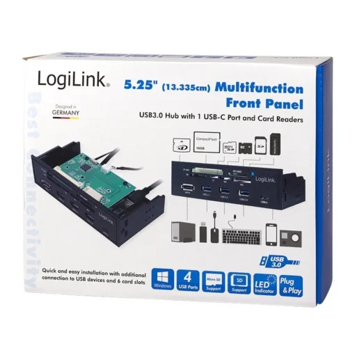 LogiLink 5,25 multifunction fron panel with 6-way c. rea - Image 5