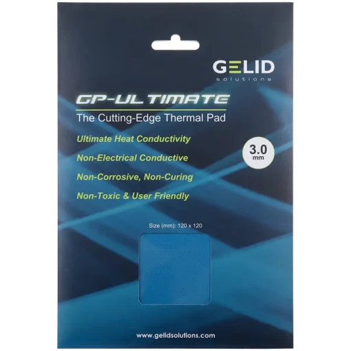 Охладител за процесор Охладител GELID GP-ULTIMATE 120×120 THERMAL PAD Single Pack (1pc included): 3 mm Density (g/cm3):