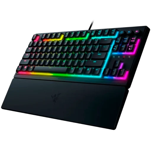 Геймърска клавиатура Razer Ornata V3 Tenkeyless, Low Profile Gaming Keyboard, US Layout, 8 Razer Chroma™ RGB Lighting Zones, Dedicated Media Keys, UV-coated ABS Keycaps, 1000 Hz Ultrapolling, Durable spill-resistant design, Braided fiber cable - Image 5