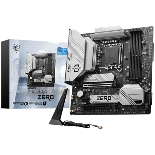 Дънна платка MSI B760M PROJECT ZERO mATX Socket LGA 1700 Dual Channel DDR5 7800+(OC)MHz 2x PCIe x16 slots 2x M.2 slots 1