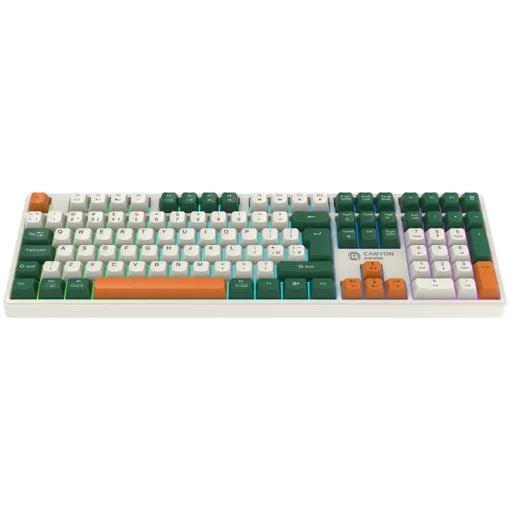 Геймърска клавиатура CANYON keyboard Shadder GKW-11 Mech RGB UK/US Wireless White - Image 17