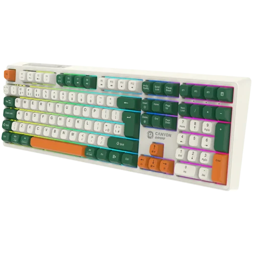 Геймърска клавиатура CANYON keyboard Shadder GKW-11 Mech RGB UK/US Wireless White - Image 18