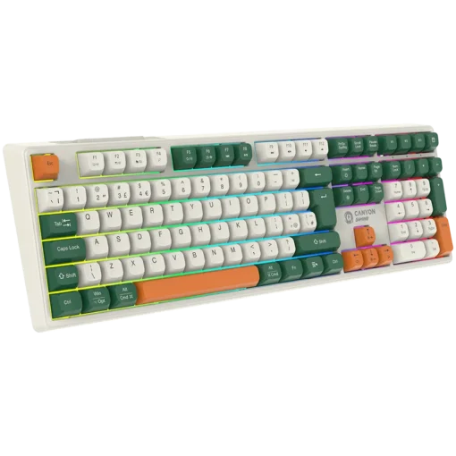 Геймърска клавиатура CANYON keyboard Shadder GKW-11 Mech RGB UK/US Wireless White - Image 19