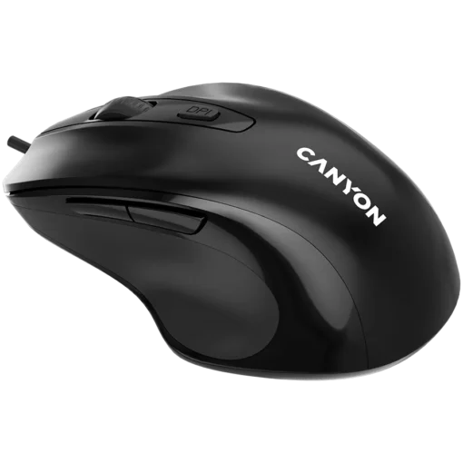 Мишка за компютър CANYON mouse M-6 Wired Black - Image 42