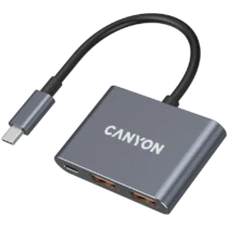 USB хъб CANYON hub DS-3 3in1 USB-C Dark Grey