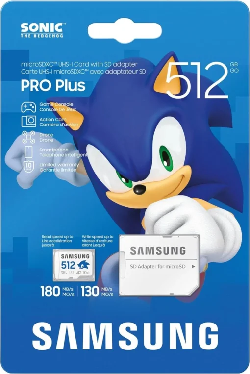 Карта памет Samsung SONIC PRO PLUS microSDXC UHS-I 512GB Адаптер