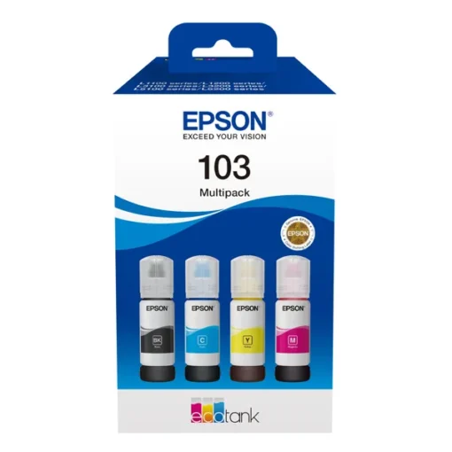 КОМПЛЕКТ БУТИЛКИ МАСТИЛО ЗА EPSON L1110/L3100/L3101/L3110/L3150/L5190 - 103 Multipack - BK/C/M/Y - 4x70ml - PN C13T00S64