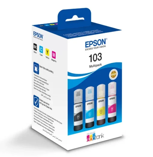 КОМПЛЕКТ 4 БУТИЛКИ МАСТИЛО ЗА EPSON L1110/L3100/L3101/L3110/L3150/L5190 - /103/ - Multipack - BK/C/M/Y - 4 x 70 ml - PN C13T00S64A - Image 4