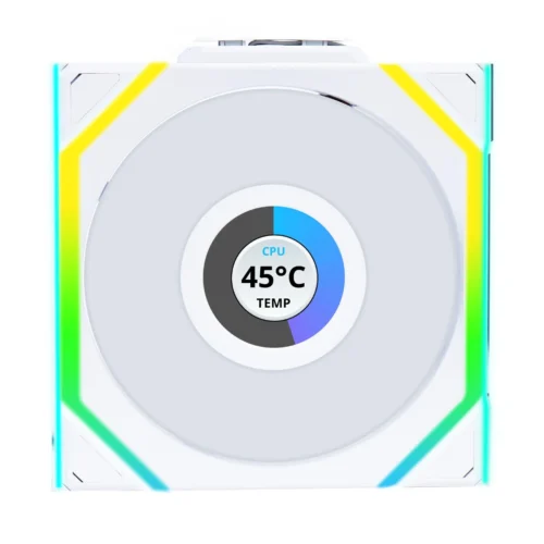 Вентилатор Lian Li UNI FAN SL Wireless LCD ARGB PWM - 120 mm Бял