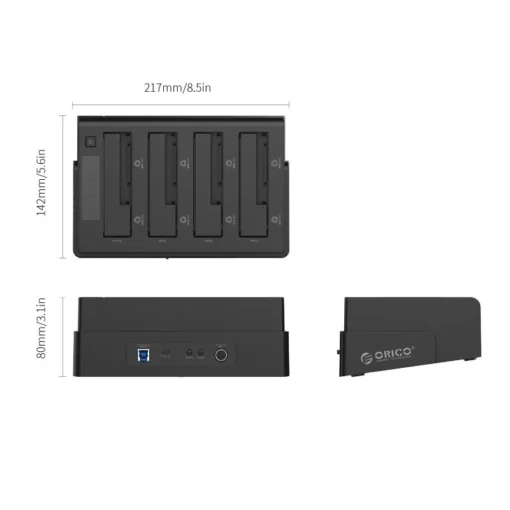 Orico докинг станция Storage - HDD/SSD Dock/Duplicator - 4x 2.5 and 3.5 inch USB3.0, black - 6648US3-C - Image 5