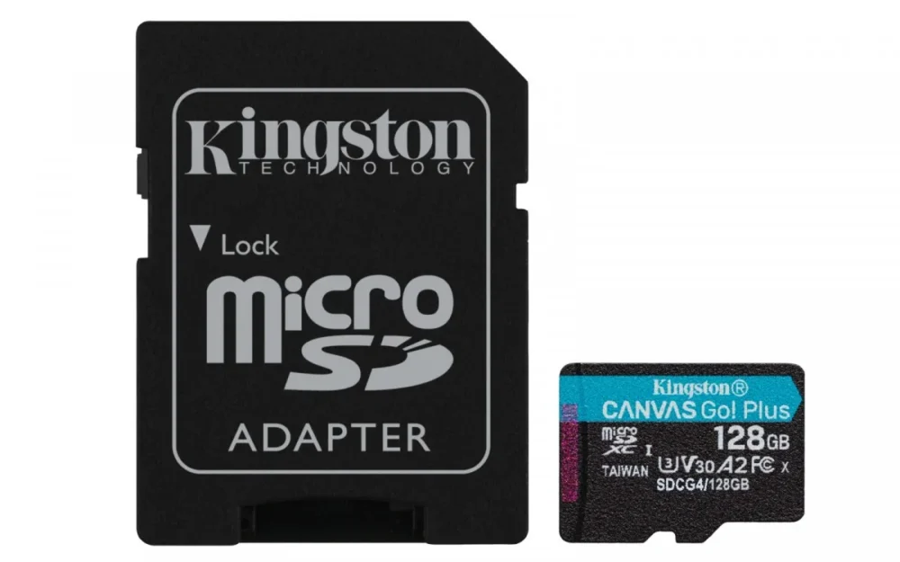 Kingston microSD 128GB CanvasGo! Plus 200MB/s A2 U3 V30 + adapter