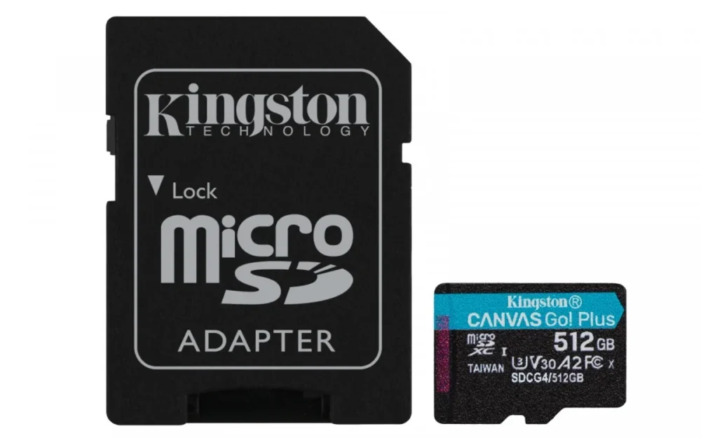 Kingston microSD 64GB CanvasGo! Plus 200MB/s A2 U3 V30 + адаптер