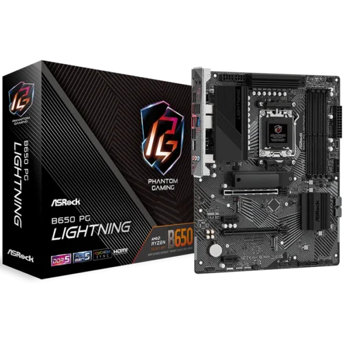 Дънна платка ASROCK MB Desktop B650 PG Lightning AM5 4x DDR5 1x PCIe 4.0 x16 2x PCIe 4.0 x1 1x Blazing M.2(PCIe Gen5x4)