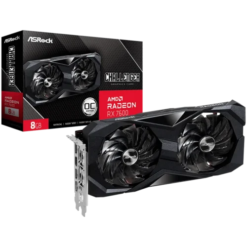 Видео карта ASROCK Video Card AMD Radeon RX-7600 Challenger 8GB GDDR6 128bit 2695 MHz / 18Gbps 3x DP 2.1 1x HDMI 2 fan 2