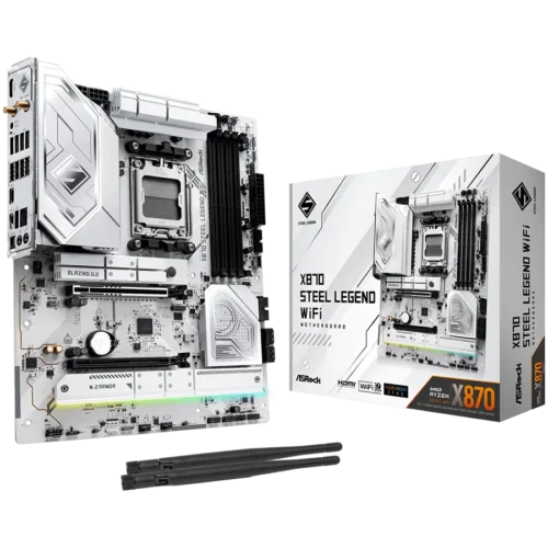 Дънна платка ASROCK MB Desktop X870 STEEL LEGEND WiFi AM5 4x DDR5 1x PCIe 5.0 x16 1x PCIe 4.0 x16 1x Blazing M.2(PCIe Ge