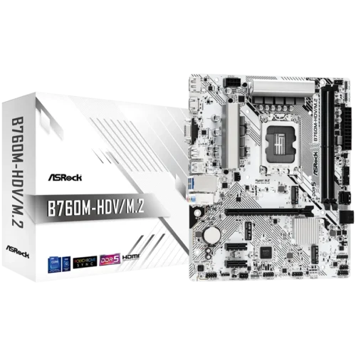 Дънна платка ASROCK MB LGA1700 B760 2 x DDR5 DIMM 2 x Hyper M.2 1 x Ultra M.2 4 x SATA3 1 x D-Sub Port 1 x DisplayPort 1
