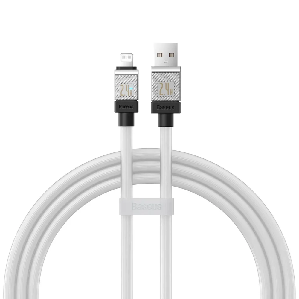 кабел за мобилен телефон Кабел за данни Baseus CoolPlay Lightning 1.0m Бял -