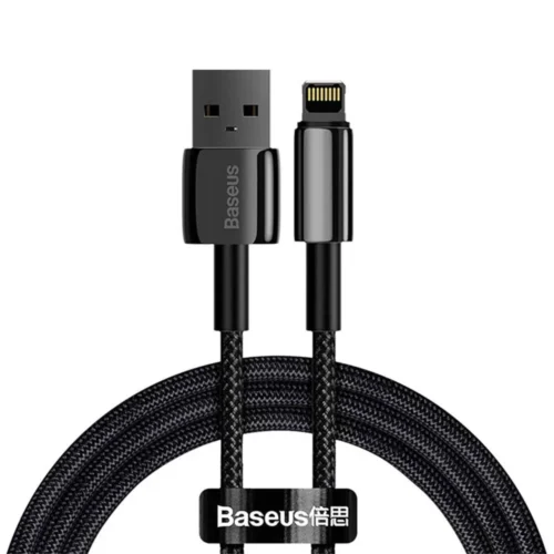 кабел за мобилен телефон Кабел за данни Baseus Tungsten Gold Lightning 1.0m Черен -