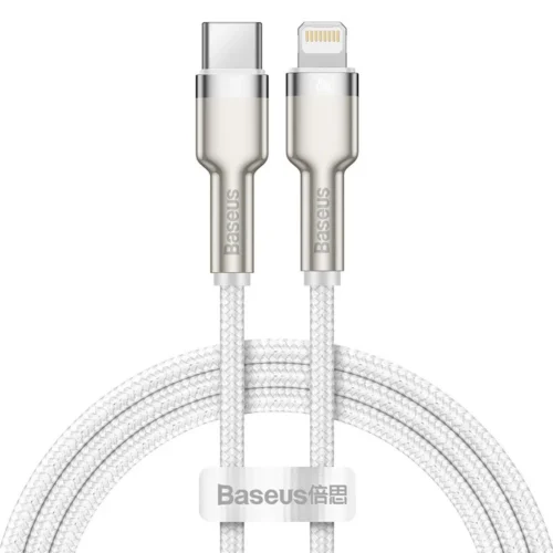 кабел за мобилен телефон Кабел за данни Baseus Cafule Type-C - Lightning 20W 1.0m Бял -