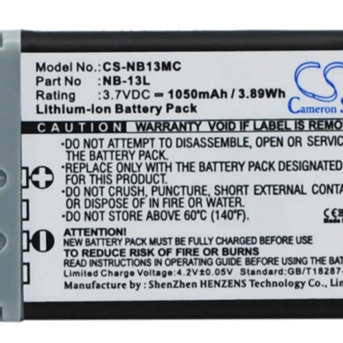 Батерия за фотоапарат / камера CANON NB13MC  NB13L  37V 1050 mAh  LiIon Cameron