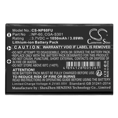Батерия за фотоапарат FUJI NP60 LiIon 3.7V 1050mAh Cameron Sino
