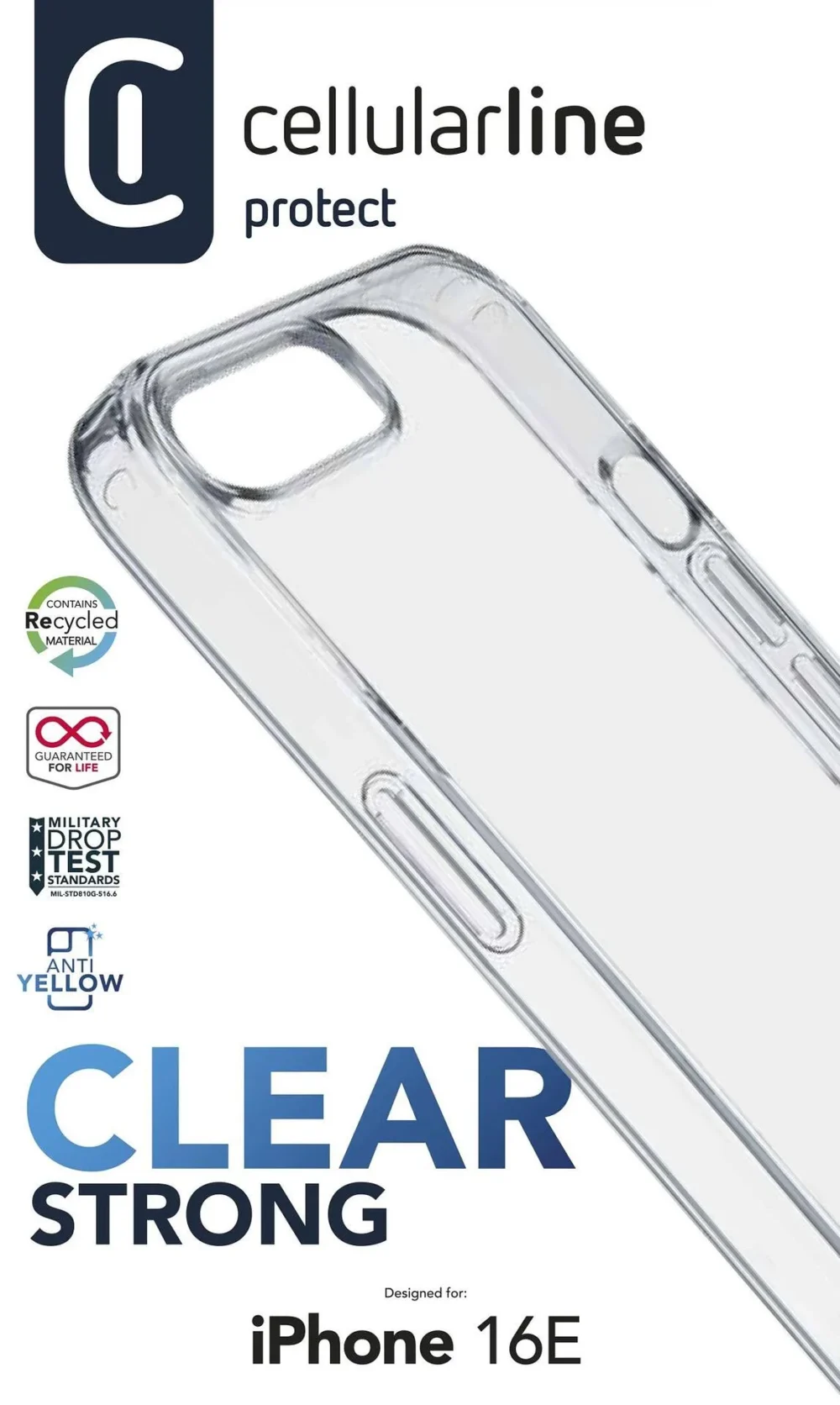 Прозрачен твърд калъф Clear Strong за iPhone 16E 4Gn