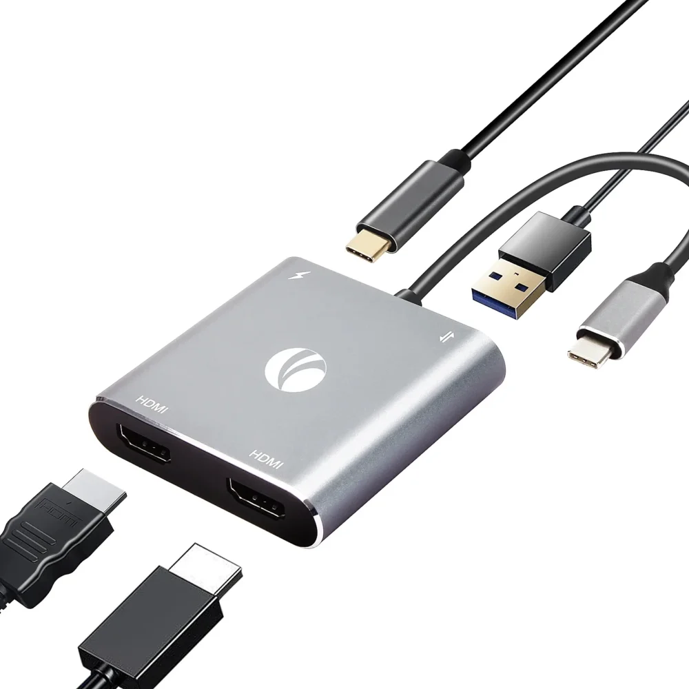 VCom докинг станция Docking Station USB-C 4-in-1 - CU450S - HDMI x 2 USB2.0 USB-C PD3.0 100W