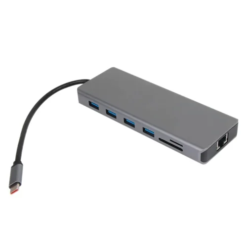 VCom докинг станция Docking Station USB-C 13-in-1 - CU4706 - HDMI x 2 DP USB3.0 x 3 USB-C USB2.0 RJ45 SD/TF PD100W Audio L-Shape