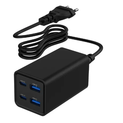 Gembird универсално зарядно 65W GaN 2xUSB-A 2xUSB-C fast зарядно black