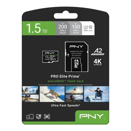 PNY памет card microSDXC Elite Prime 1.5TB + адаптер SD