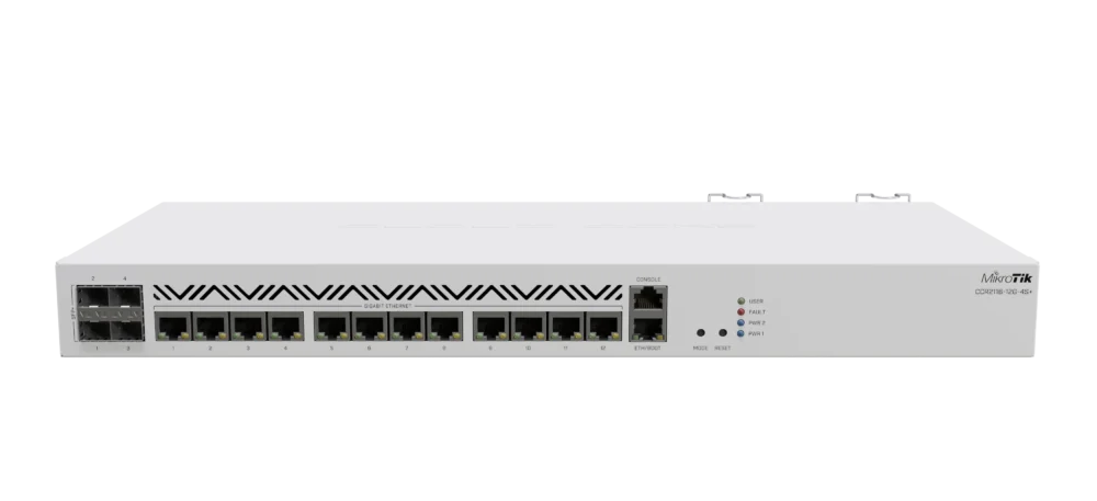 12-портов комутатор MikroTik CCR2116-12G-4S+ с 4 SFP+ порта
